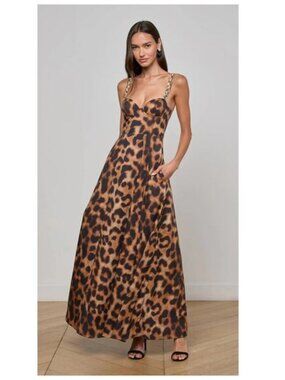 L'AGENCE Sutton Leopard-print Maxi Dress